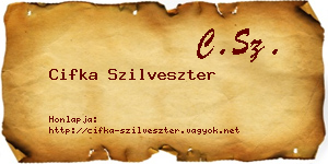 Cifka Szilveszter névjegykártya